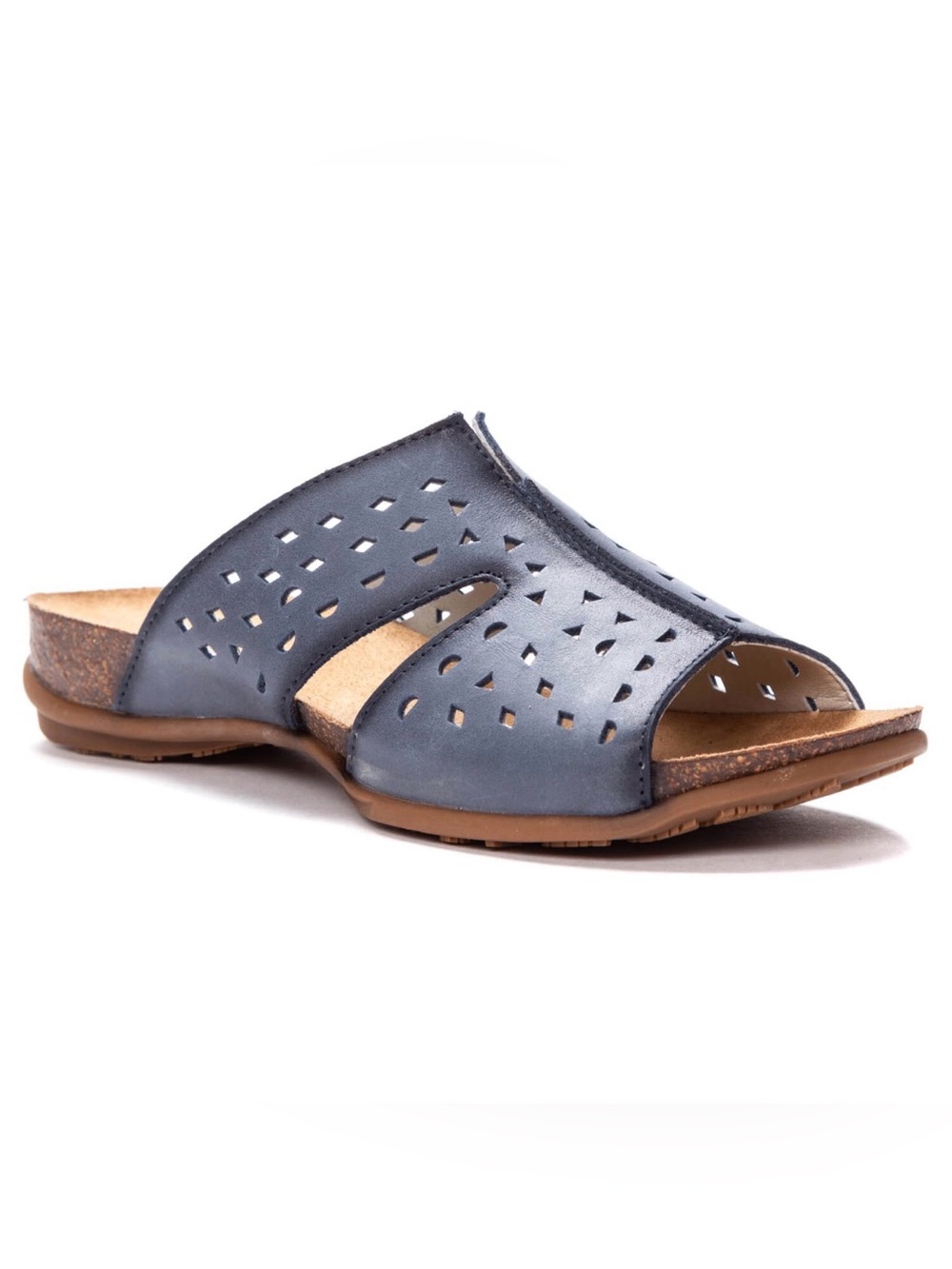Propet Fionna Leather Comfort Sandal in Blue Women’s Size 11D (Wide)